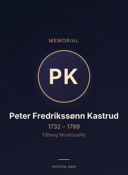 Memorial portrait of Peter Fredrikssønn Kastrud
