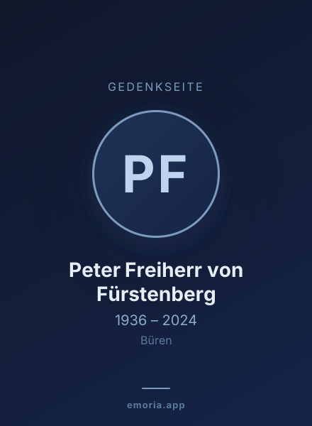 Gedenkportrait von Peter Freiherr von Fürstenberg