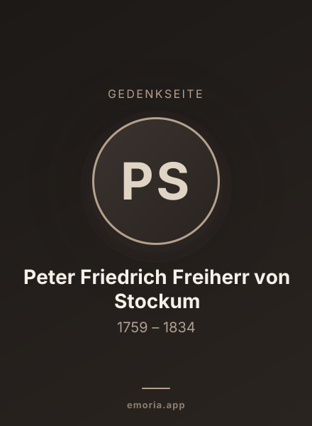 Gedenkportrait von Peter Friedrich Freiherr von Stockum