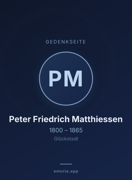 Gedenkportrait von Peter Friedrich Matthiessen