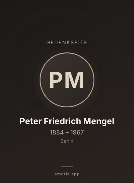 Gedenkportrait von Peter Friedrich Mengel