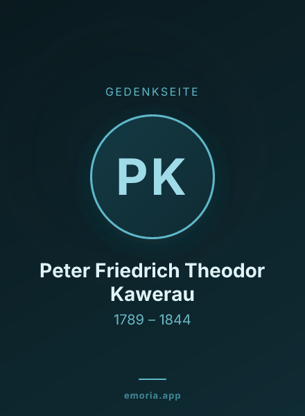 Gedenkportrait von Peter Friedrich Theodor Kawerau