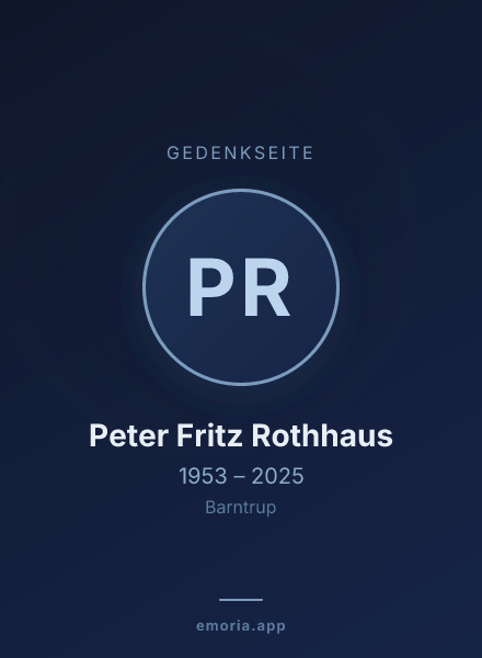 Gedenkportrait von Peter Fritz Rothhaus