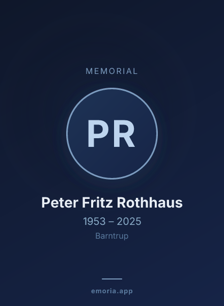 Memorial portrait of Peter Fritz Rothhaus