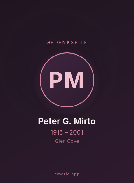 Gedenkportrait von Peter G. Mirto