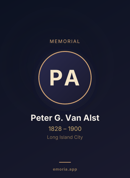 Memorial portrait of Peter G. Van Alst