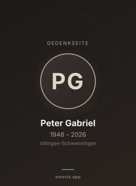 Gedenkportrait von Peter Gabriel