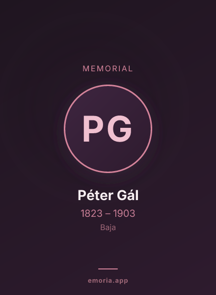 Memorial portrait of Péter Gál