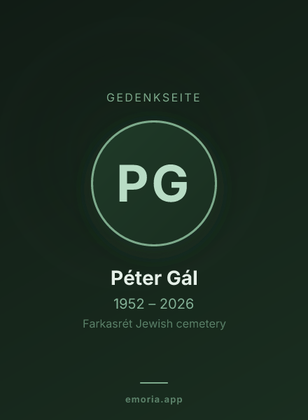 Gedenkportrait von Péter Gál