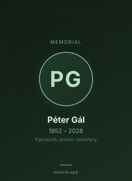 Memorial portrait of Péter Gál
