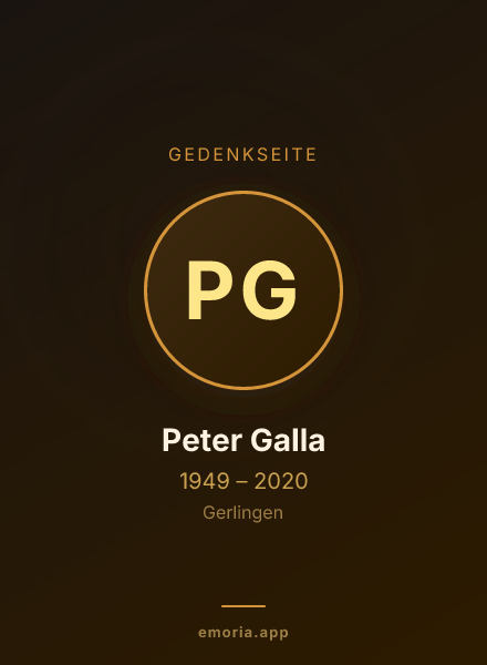 Gedenkportrait von Peter Galla