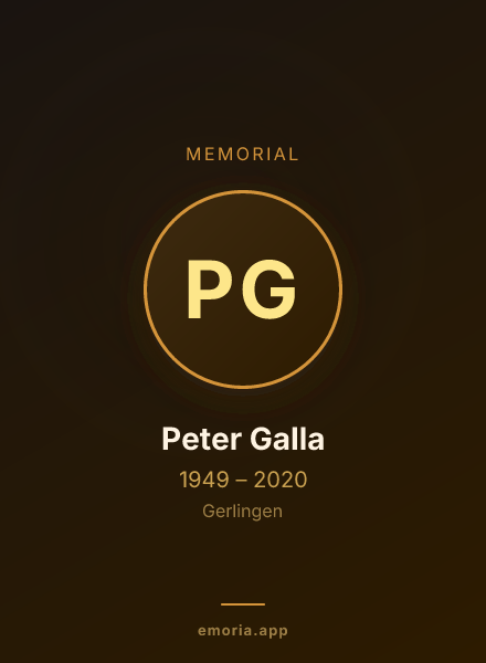 Memorial portrait of Peter Galla