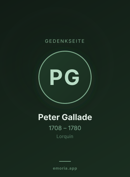 Gedenkportrait von Peter Gallade