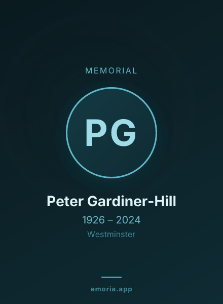 Memorial portrait of Peter Gardiner-Hill