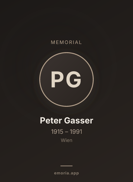 Memorial portrait of Peter Gasser