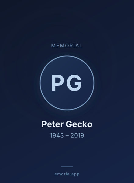 Memorial portrait of Peter Gecko