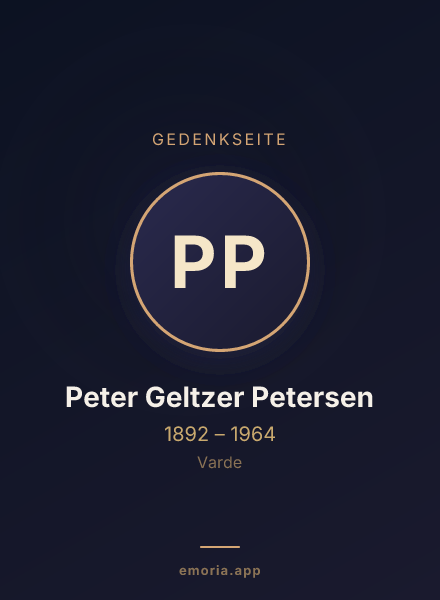 Gedenkportrait von Peter Geltzer Petersen