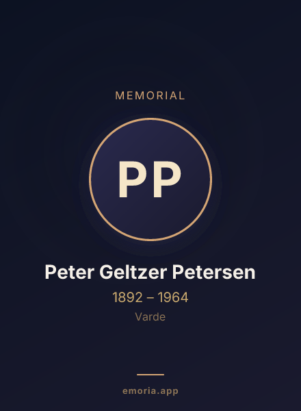 Memorial portrait of Peter Geltzer Petersen