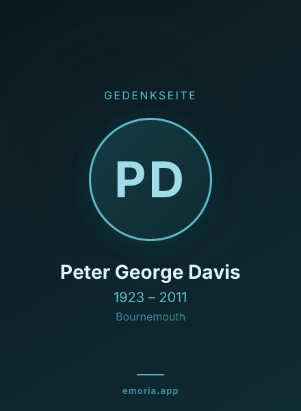 Gedenkportrait von Peter George Davis