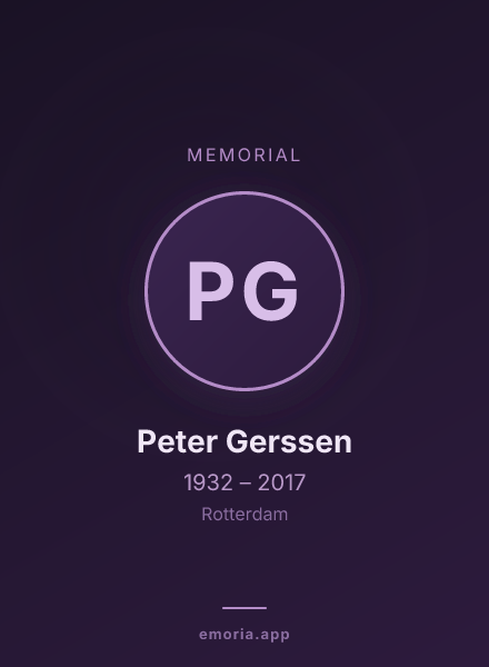Memorial portrait of Peter Gerssen