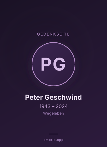 Gedenkportrait von Peter Geschwind