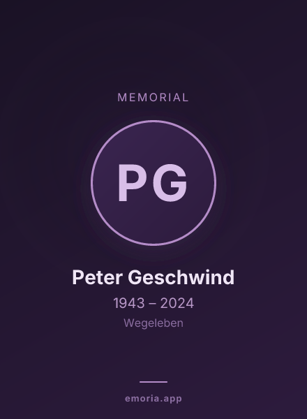 Memorial portrait of Peter Geschwind