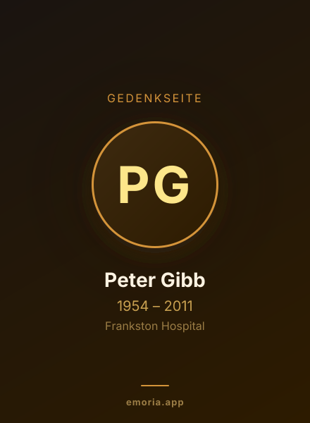 Gedenkportrait von Peter Gibb