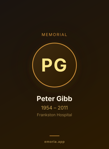 Memorial portrait of Peter Gibb
