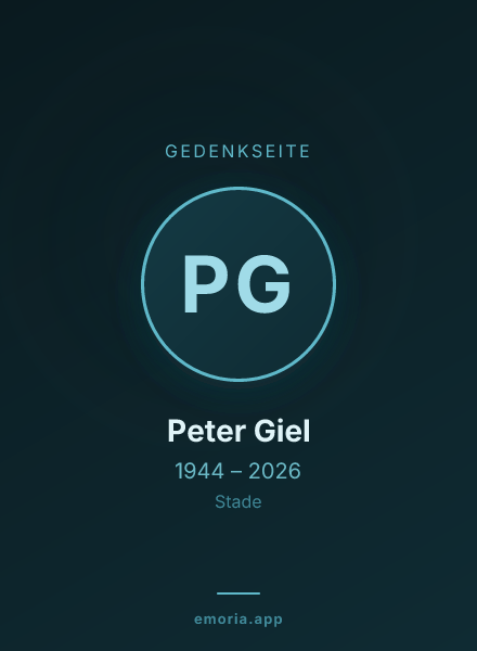 Gedenkportrait von Peter Giel