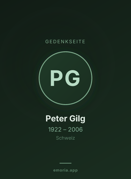Gedenkportrait von Peter Gilg