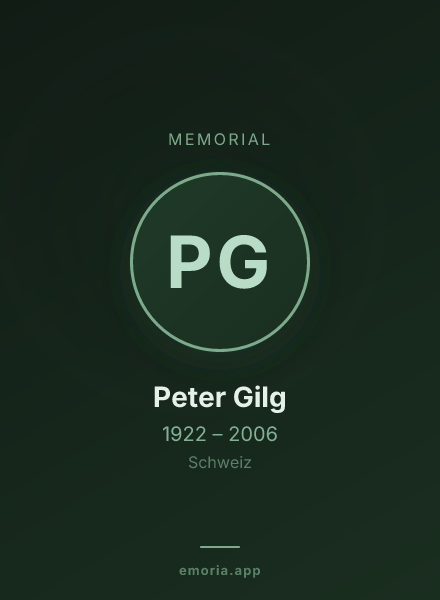 Memorial portrait of Peter Gilg