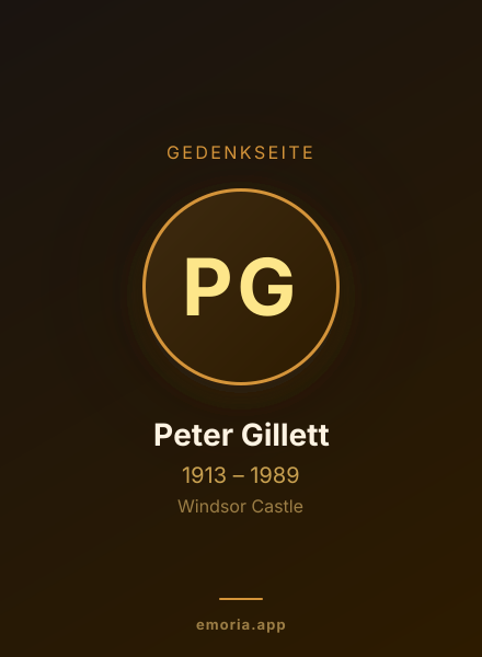Gedenkportrait von Peter Gillett