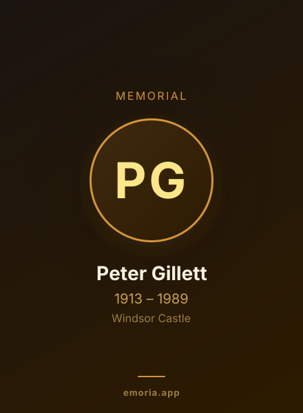 Memorial portrait of Peter Gillett