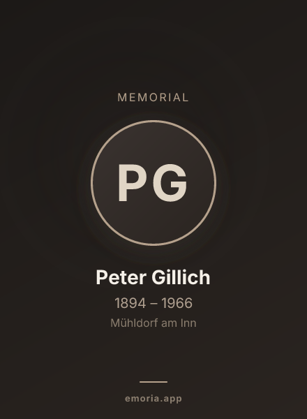 Memorial portrait of Peter Gillich