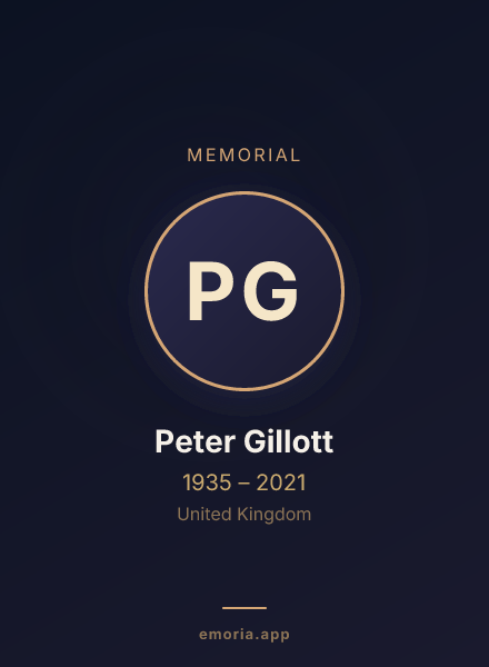 Memorial portrait of Peter Gillott