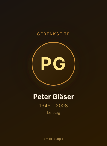 Gedenkportrait von Peter Gläser