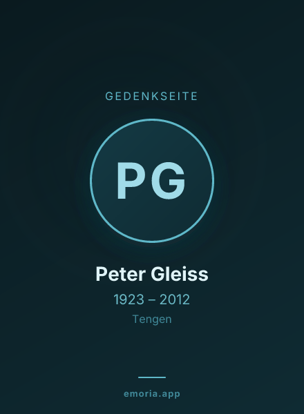 Gedenkportrait von Peter Gleiss