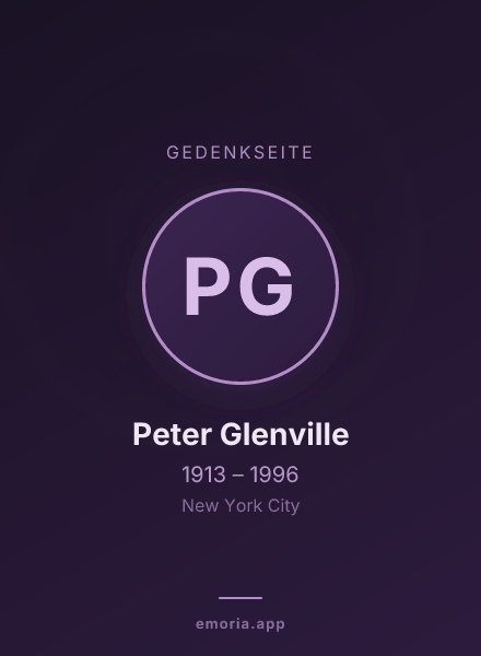 Gedenkportrait von Peter Glenville