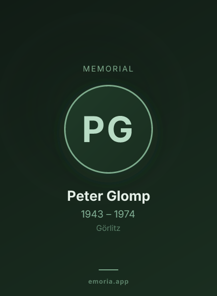 Memorial portrait of Peter Glomp