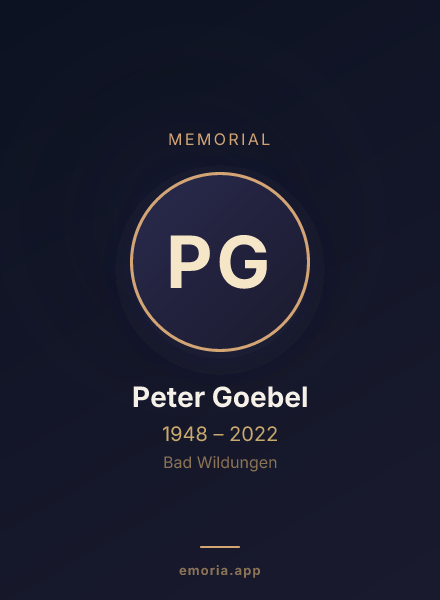 Memorial portrait of Peter Goebel