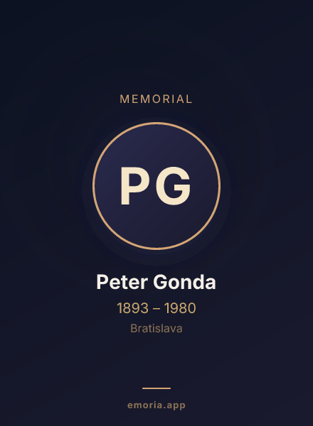Memorial portrait of Peter Gonda