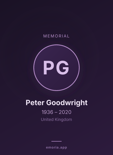 Memorial portrait of Peter Goodwright