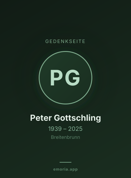 Gedenkportrait von Peter Gottschling
