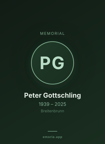 Memorial portrait of Peter Gottschling