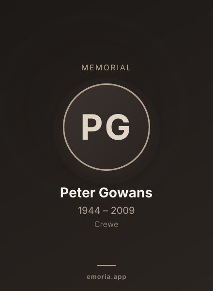 Memorial portrait of Peter Gowans