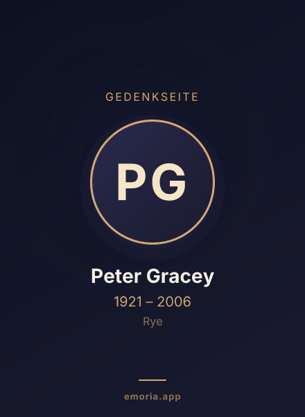 Gedenkportrait von Peter Gracey