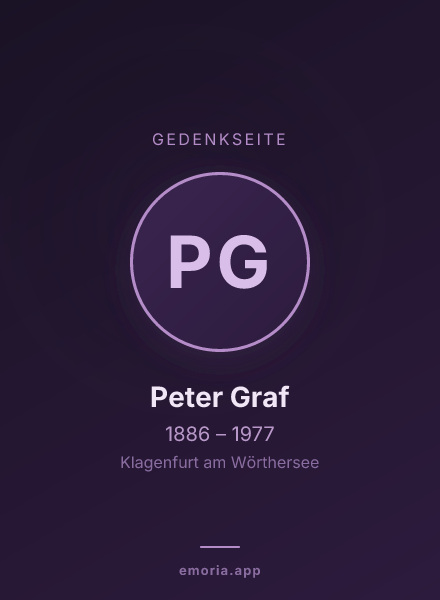 Gedenkportrait von Peter Graf