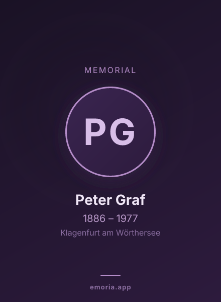 Memorial portrait of Peter Graf