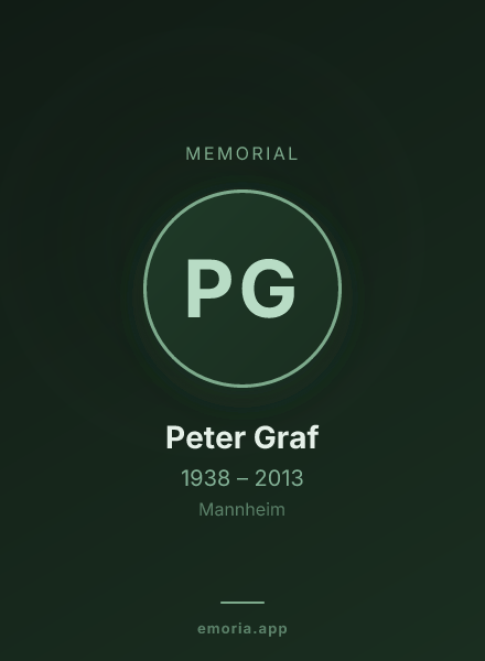 Memorial portrait of Peter Graf