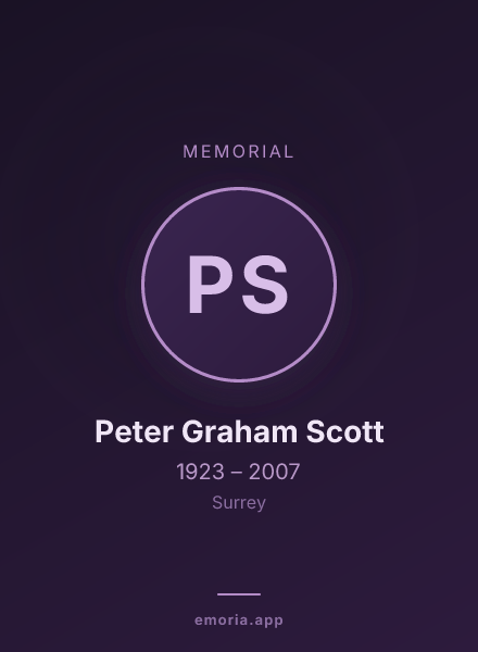 Memorial portrait of Peter Graham Scott